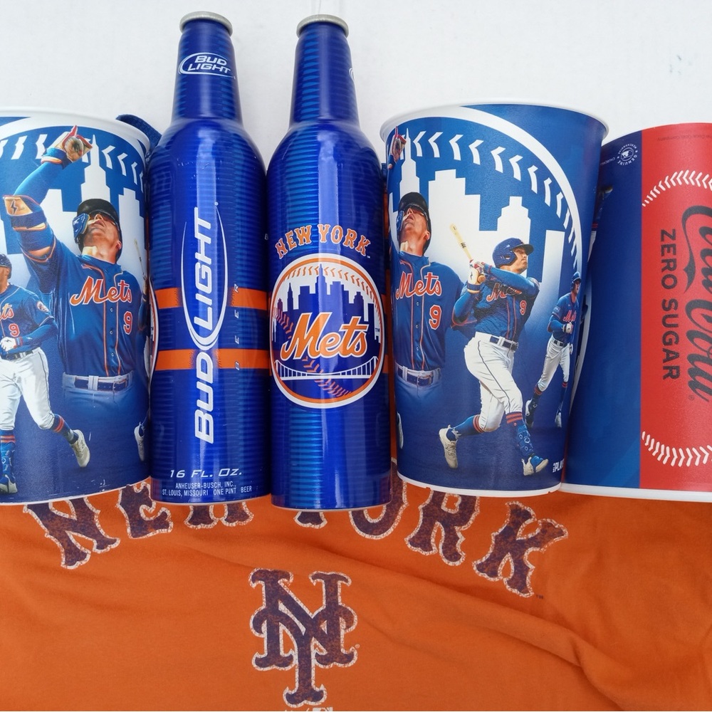 MLB Blue and Orange Drinkware Set for Mets Fans